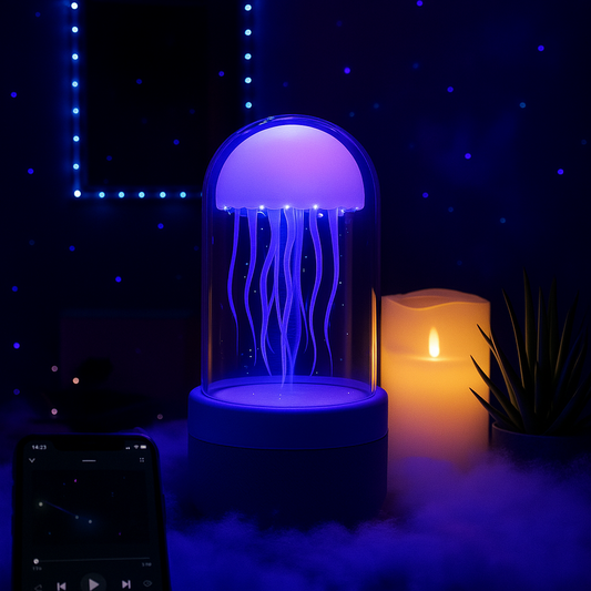 Parlante lampara con luces LED medusa
